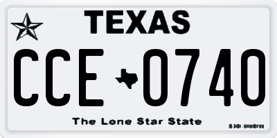 TX license plate CCE0740