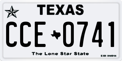 TX license plate CCE0741