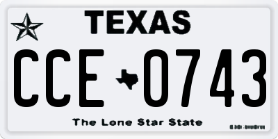 TX license plate CCE0743