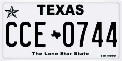 TX license plate CCE0744