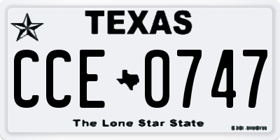 TX license plate CCE0747