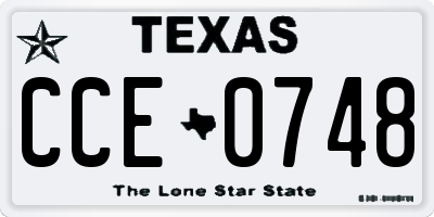 TX license plate CCE0748