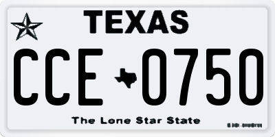 TX license plate CCE0750