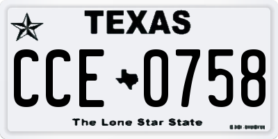 TX license plate CCE0758