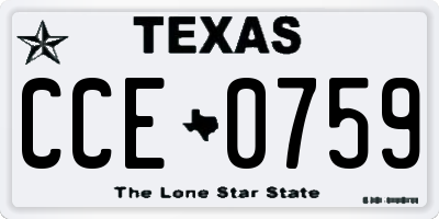 TX license plate CCE0759