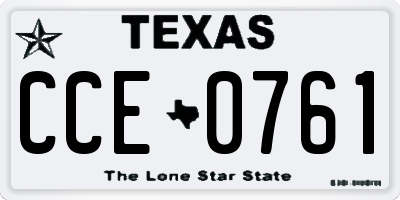TX license plate CCE0761