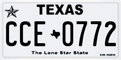 TX license plate CCE0772