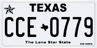 TX license plate CCE0779