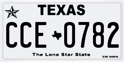 TX license plate CCE0782