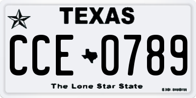 TX license plate CCE0789