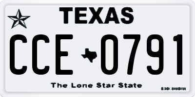 TX license plate CCE0791