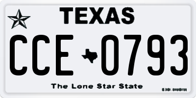 TX license plate CCE0793