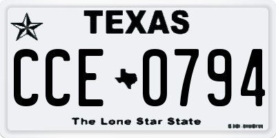 TX license plate CCE0794