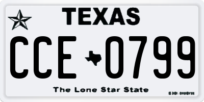 TX license plate CCE0799