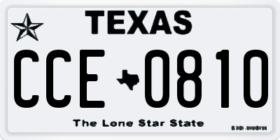 TX license plate CCE0810