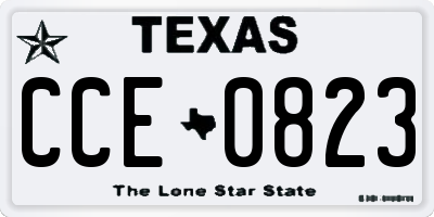 TX license plate CCE0823