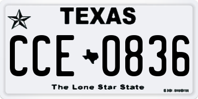 TX license plate CCE0836