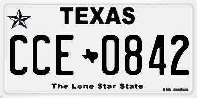 TX license plate CCE0842