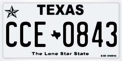 TX license plate CCE0843