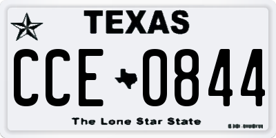 TX license plate CCE0844