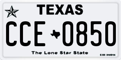 TX license plate CCE0850