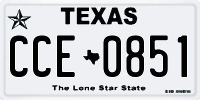 TX license plate CCE0851