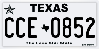 TX license plate CCE0852