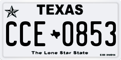 TX license plate CCE0853