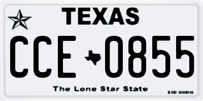 TX license plate CCE0855