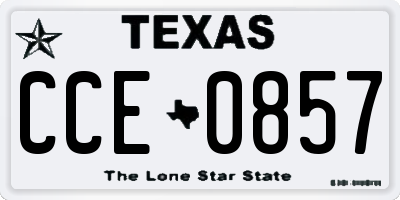 TX license plate CCE0857