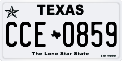 TX license plate CCE0859