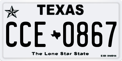 TX license plate CCE0867