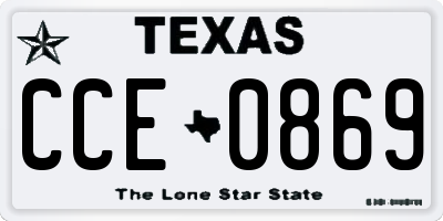 TX license plate CCE0869