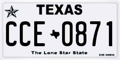 TX license plate CCE0871