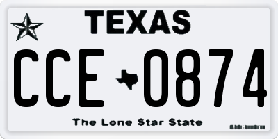 TX license plate CCE0874