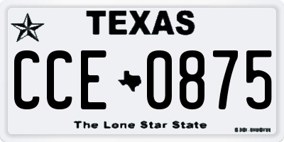 TX license plate CCE0875