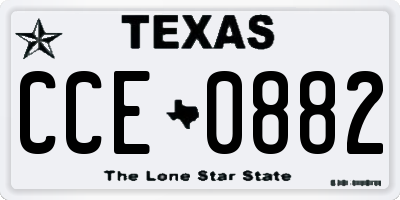 TX license plate CCE0882