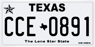 TX license plate CCE0891