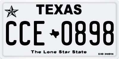 TX license plate CCE0898