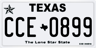 TX license plate CCE0899
