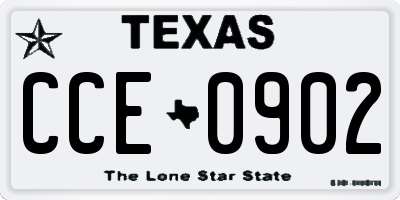 TX license plate CCE0902