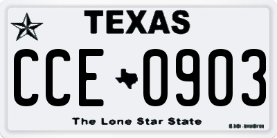 TX license plate CCE0903