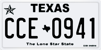 TX license plate CCE0941