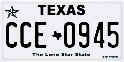 TX license plate CCE0945