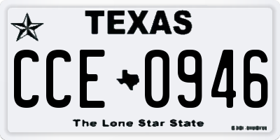 TX license plate CCE0946