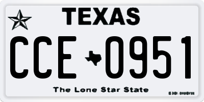 TX license plate CCE0951