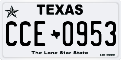 TX license plate CCE0953