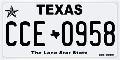 TX license plate CCE0958