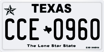 TX license plate CCE0960