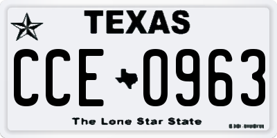 TX license plate CCE0963